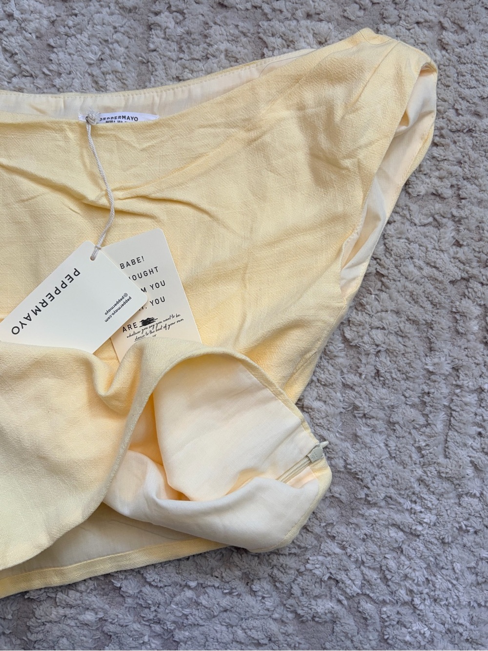 Peppermayo Marissa Linen One Shoulder Top - Yellow 0 - Picture 6 of 14